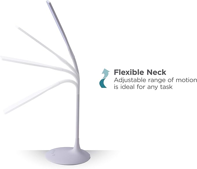 BLACK+DECKER VLED1819-BD Battery LED Desk Lamp, Dimmable with Adjustable Color Temperature, 4 Hour Battery Life, Rechargeable, Eco Friendly, White - LeafyLoom