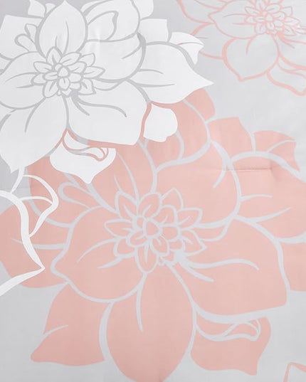 Floral Comforter Set King 7 Piece Bed in a Bag Coral Flower Comforter with Sheet Set Soft Micorfiber Bedding Set (1 Comforter,2 Pillow Shams,1 Flat Sheet,1 Fitted Sheet,2 Pillowcases) - LeafyLoom