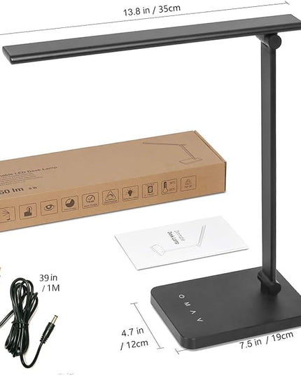 Foldable Desk Light Reading Lamp 5-Color Eye Protection Study Lamp Dimmable Eye Caring Reading Desk Light Aluminum Alloy Desk Lamps Auto Timer LED Lamp - LeafyLoom