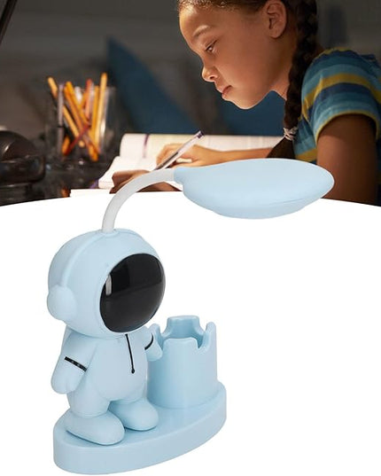 SUNGOOYUE Shape Small Desk Lamp, Rechargeable Desk Lamp with Pen Holder Sharpener Night Light for Dorm Bedroom (Blue) - LeafyLoom