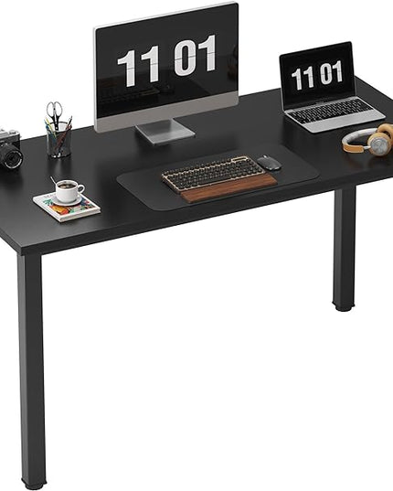Need Computer Desk, 47 inch Home Office Desk, Modern Simple Style Home Office Gaming Desk, Basic Writing Table for Study Student, Black Metal Frame, Black - LeafyLoom