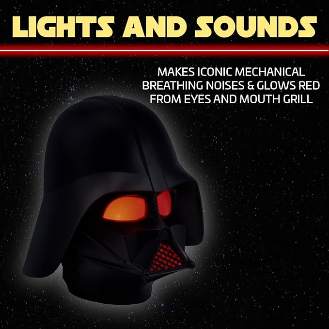 Darth Vader Mask Light with Sound, Officially Licensed Star Wars Collectible Lamp, Star Wars Room Decor and Gift for Men - LeafyLoom