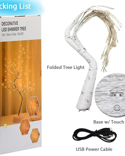 OTAVILEM Room Decor, 20" 108 LED Twinkling Tree Lamp, DIY Artificial Tree Lamp, Battery/USB Operated, Tabletop Bonsai Tree Light for Living Room Bedroom Christmas Home Gifts House Decor - LeafyLoom