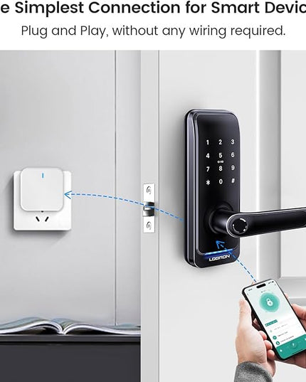 Wi-Fi Gateway for Tuya Smart Door Lock, Wi-Fi Bridge for Bluetooth Lock Remotely Control with Tuya/SmartLife App, Gateway Smart Hub Remote Control for Door Locks MakeYourHomeMoreElegantAndSafer