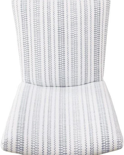 HomePop Classic Parsons Dining Chairs, Pack of 2, Blue Farmhouse Stripe - LeafyLoom