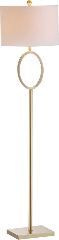 JONATHAN Y JYL1089A April 61" Metal LED Floor Lamp, Modern, Contemporary, Glam, Traditional, Office, Living Room, Family Room, Dining Room, Bedroom, Hallway, Foyer, Brass - LeafyLoom