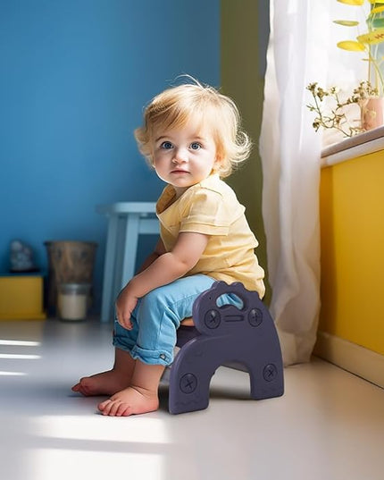 Mini Plastic Stool for Toddler, Small Kids Activity Chair & Seat for Bathroom Bedroom Living Room, Mini Portable Chair for Kids Aged 1-3, Indoor & Outdoor Use - LeafyLoom