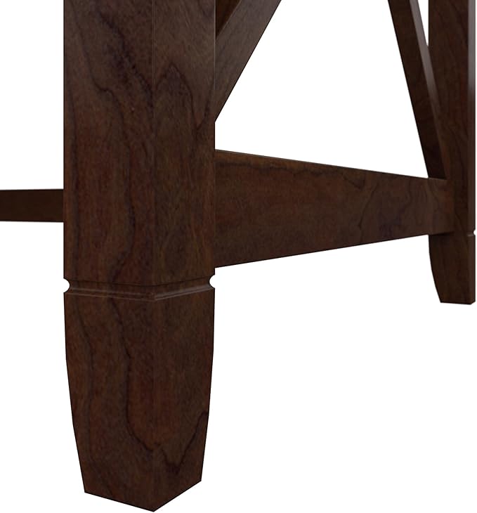 Bush Furniture Key West Writing Table for Home Office | Small Modern Farmhouse Desk, 48W, Bing Cherry - LeafyLoom