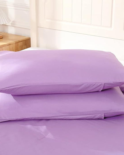 Lavender Purple Comforter King Size, Modern Bedding Set for Girls/Women, Cute Soft & Lightweight Chic Microfiber Bed Sets, 3 pcs-1 Comforter & 2 Pillowcases (104"x90") - LeafyLoom