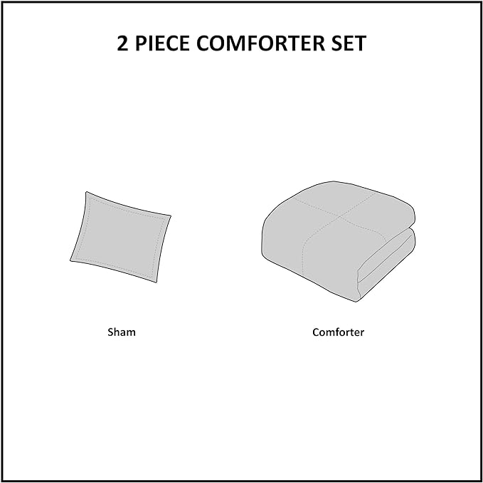 Madison Park Essentials Parkston Plaid Comforter, Matching Sham, 3M Scotchguard Stain Release Cover, Hypoallergenic All Season Bedding-Set, Twin/TwinXL, Navy, 2 Piece - LeafyLoom