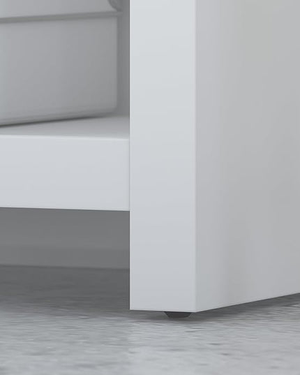 Bush Business Furniture Echo Lateral File Cabinet in Pure White with Satin Silver Handles, Home Office Storage for Letter, Legal, and A4-size Documents - LeafyLoom