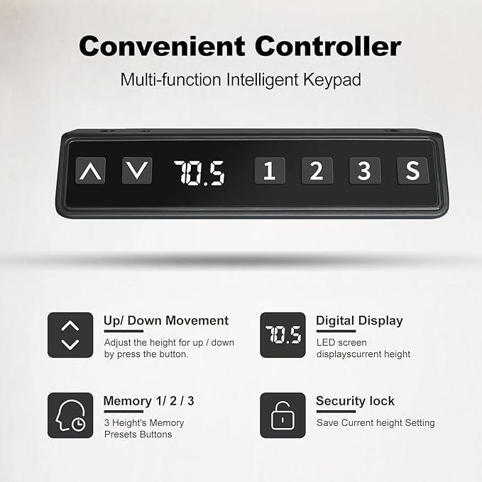 63 x 24 Inches Standing Desk Adjustable Height with Splice Board- Stand Up Desk, Electric Standing Desk, Sit to Stand Desk for Home & Office Computer Desk - LeafyLoom