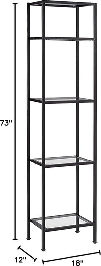 Crosley Furniture Aimee Narrow Etagere Bookcase, Oil-Rubbed Bronze - LeafyLoom