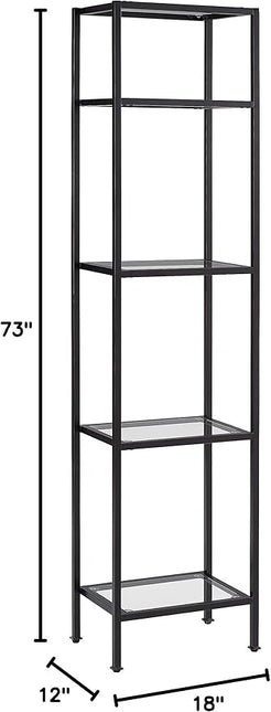 Crosley Furniture Aimee Narrow Etagere Bookcase, Oil-Rubbed Bronze - LeafyLoom