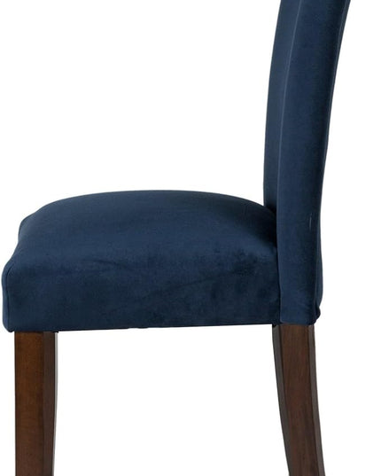 HomePop Parsons Classic Upholstered Accent Dining Chair, Set of 2, Navy Velvet - LeafyLoom