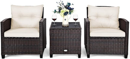 3 PCS Patio Furniture Set, OneSize, White - LeafyLoom