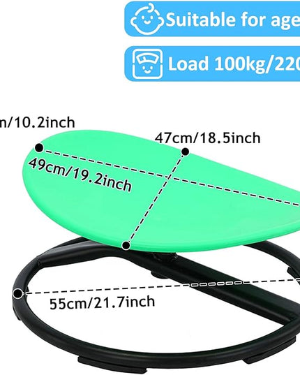 Sit and Spin Spinning Chair for Kids,Kids Swivel Sensory Chair,Sensory Spin Chair Seat Activity Toy for Kids,Training Body Coordination,Metal Base Non-Slip Wobble Chair Sitting Comfortably - LeafyLoom