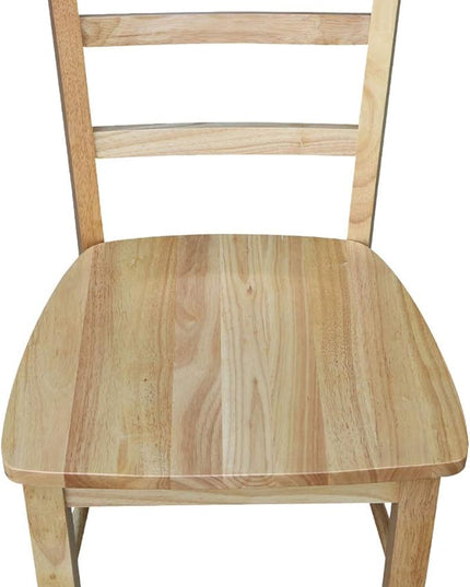 International Concepts Pair of Madrid LadderBack Chairs, Natural - LeafyLoom