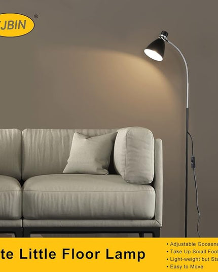 Adjustable Gooseneck Floor Lamp Black,Floor Reading Lamp for Bedroom, Grow Light for Indoor Plants. Minimalist Standing Lamp & Small Task Floor Light… - LeafyLoom