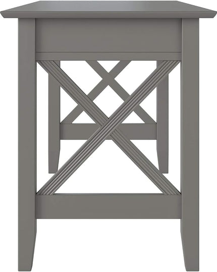 AFI 48" Solid Wood Writing Desk - Sturdy X Design - Home Office Desk with Drawer - Laptop Computer Work Study Table Grey - LeafyLoom