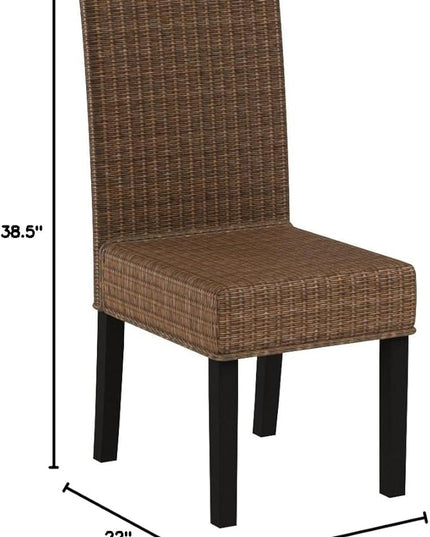Safavieh Home Collection Odette Grey Wicker Dining Chair - LeafyLoom