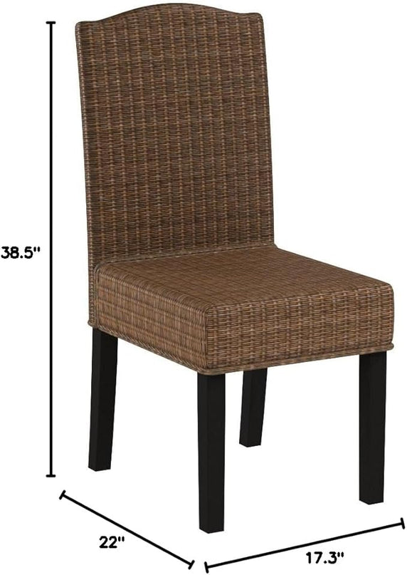 Safavieh Home Collection Odette Grey Wicker Dining Chair - LeafyLoom