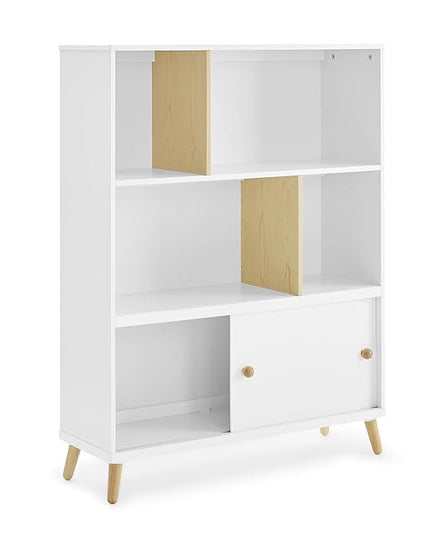 Delta Children Essex Bookcase - Greenguard Gold Certified, Bianca White/Natural - LeafyLoom