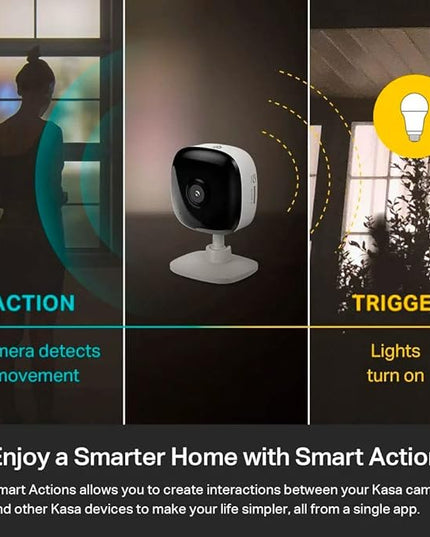 Kasa Smart Security Camera for Baby monitor, 1080p HD Indoor-Camera for Home Security with Motion Detection, Two-Way Audio, Night Vision, Cloud & SD Card Storage, Works with Alexa & Google Home (EC60) KasaSmartbyTP-Link