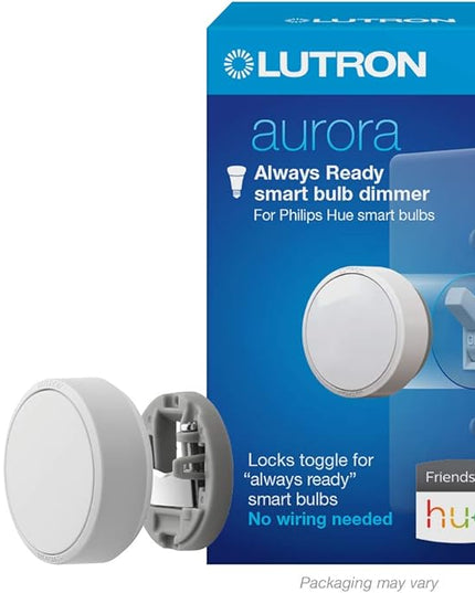 Lutron Aurora Smart Bulb Dimmer Switch with Screwdriver | for Philips Hue Smart Bulbs | Z3-1BRL-WH-L0-A | White Lutron
