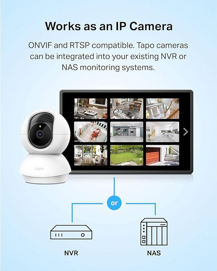 TP-Link Tapo Pan/Tilt Security Camera for Baby Monitor, Pet Camera w/Motion Detection, 1080P, 2-Way Audio, Night Vision, Cloud & SD Card Storage, Works with Alexa & Google Home (Tapo C200) Tapo