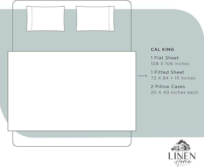 100% Cotton Percale Sheets California King Size, Pastel turk, Deep Pocket, 4 Pieces Sheet Set - 1 Flat, 1 Deep Pocket Fitted Sheet and 2 Pillowcases, Crisp Cool and Strong Bed Linen - LeafyLoom