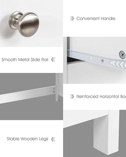 3-Drawer Computer Desk, White - LeafyLoom
