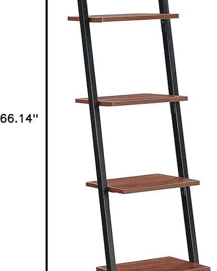 Convenience Concepts Designs2Go 4 Tier Ladder Bookshelf, Black / Cherry - LeafyLoom