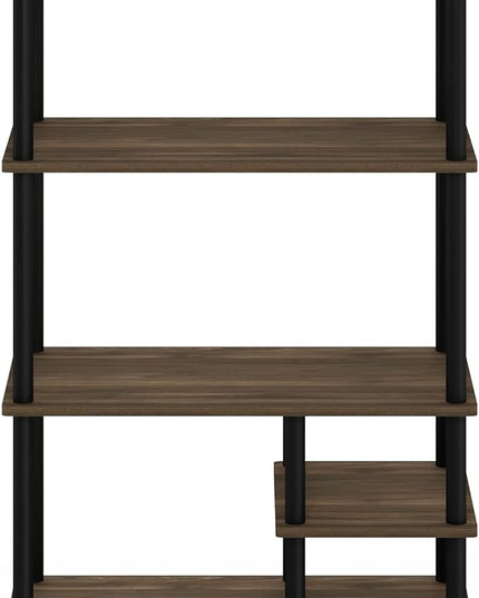 Furinno Turn-N-Tube Kitchen Shelf Cart, Columbia Walnut/Black - LeafyLoom