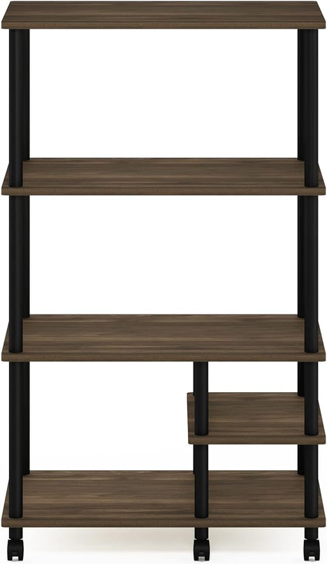 Furinno Turn-N-Tube Kitchen Shelf Cart, Columbia Walnut/Black - LeafyLoom