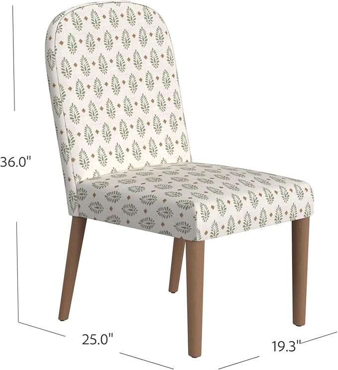 HomePop Classic Parsons Dining Chairs, Sage Paisley Medallion (Single Pack) - LeafyLoom