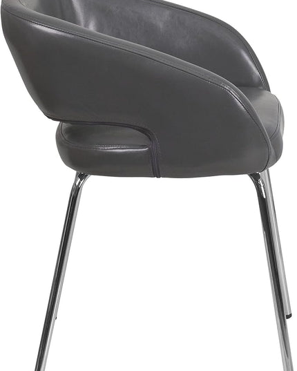 Flash Furniture Fusion Series Contemporary Gray LeatherSoft Side Reception Chair - LeafyLoom