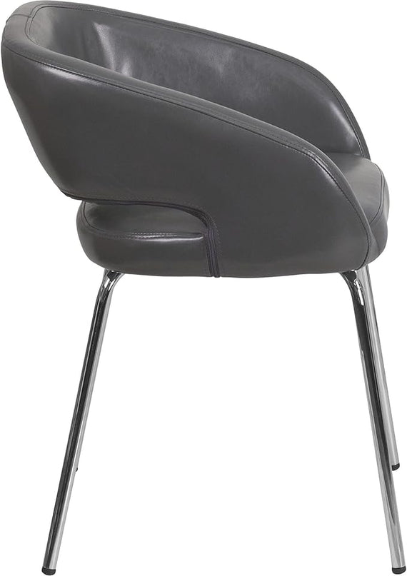 Flash Furniture Fusion Series Contemporary Gray LeatherSoft Side Reception Chair - LeafyLoom
