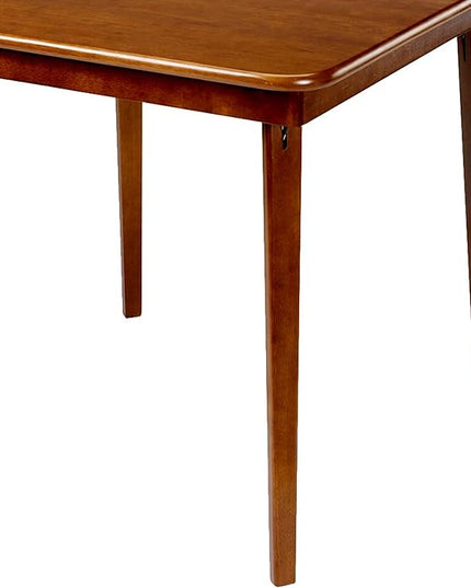 MECO Stakmore Straight Edge Solid Wood Folding Card Table, Folds to Deep 3.38 Inches for Easy Storage, 29.5″H x 32″W x 32″D, Fruitwood Finish - LeafyLoom