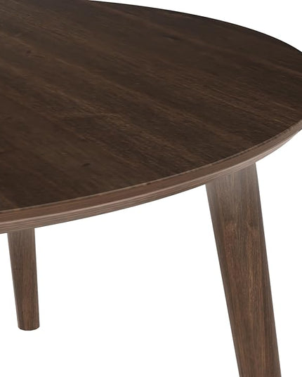 Plank+Beam Mid Century Modern Coffee Table, 36 Inch Wood Coffee Tables for Living Room, Round Center Table, Cocktail Table for Small Spaces, Walnut - LeafyLoom