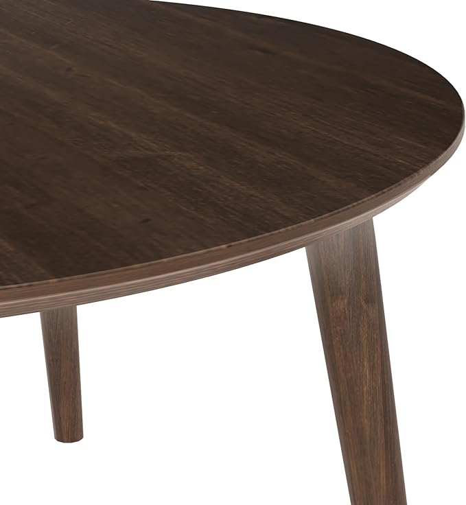 Plank+Beam Mid Century Modern Coffee Table, 36 Inch Wood Coffee Tables for Living Room, Round Center Table, Cocktail Table for Small Spaces, Walnut - LeafyLoom