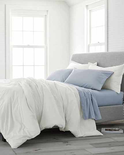 ETDIFFE White California King Comforter Set - 3 Piece Modern Bedding Set Cal King Size, Soft & Lightweight All Season Microfiber Down Alternative Bed Comforter (104x96 Inches) with 2 Pillow Shams - LeafyLoom