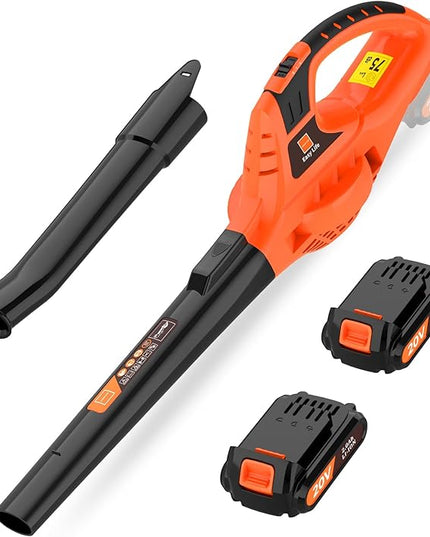 Cordless Leaf Blower,21V Handheld Electric Leaf Blower with 2 x 2.0Ah Battery & Charger, Lightweight Battery Powered Leaf Blower for Lawn Care, Patio, Yard, Sidewalk,Snow Blowing - LeafyLoom