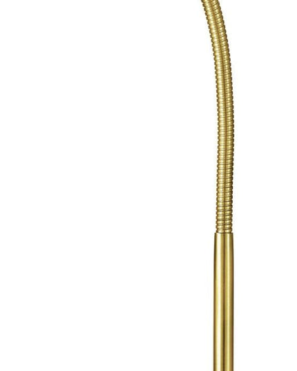 Globe Electric 30061 Desk Lamp, Gold Gooseneck, Matte Black Finish, 5W Energy Star Integrated LED, 250 Lumens 30061, 15.45", Black & Gold - LeafyLoom