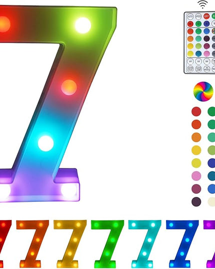 Letter LED Lights, 16 Colors Changing LED Marquee Letter Lights, Dimmable Night Lights for Wedding, Birthday, Holiday, Party, Bar, Christmas Decoration,Dorm Room Decor-Multicolor 7 - LeafyLoom