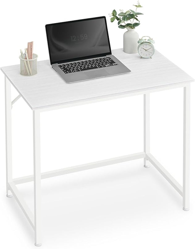VASAGLE Computer Desk, Gaming Desk, Home Office Desk, for Small Spaces, 19.7 x 31.5 x 29.5 Inches, Modern Style, Metal Frame, Maple White ULWD038W44 - LeafyLoom