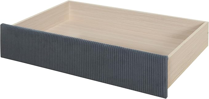 Twin Size Corduroy Pholstered Daybed with Two Drawers,Storage Sofa Bed Frame,W/Wood Slat Support,No Box Spring Needed,for Living Room Bedroom Apartment,Gray - LeafyLoom