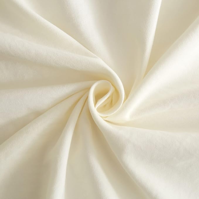 Cream White Queen Sheets Set 4 Piece Cooling Bedding Sheets Set - Breathable Bedding Sheets & Pillowcases Set - Easy Fit Deep Pockets 16 Inch,Queen Size Bed Sheets Cream - LeafyLoom