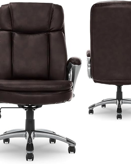Serta Fairbanks Big and Tall High Back Executive Office Ergonomic Gaming Computer Chair with Layered Body Pillows, Contoured Lumbar Zone, Brown - LeafyLoom