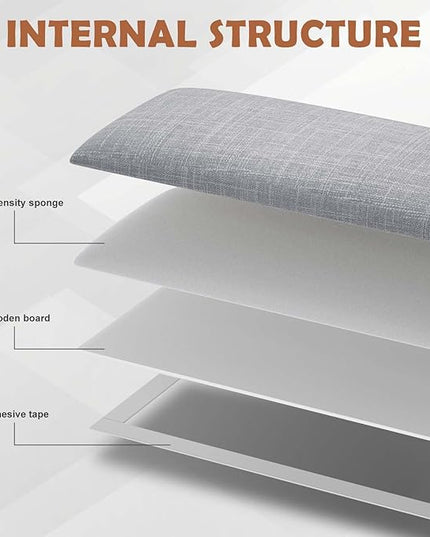 Upholstered Wall Mounted Headboard, 3D Soundproof Wall Panels Peel and Stick Headboard for Queen Size, Reusable and Removable Tufted Bed Headboard in Light Grey(9 Panels, 10" x 24") - LeafyLoom